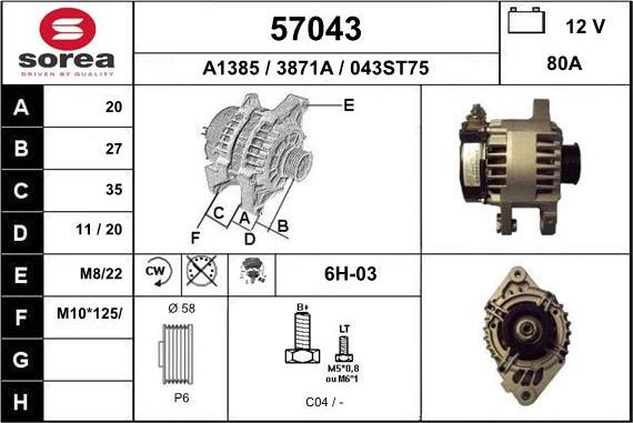 EAI 57043 - Kintamosios srovės generatorius autoreka.lt