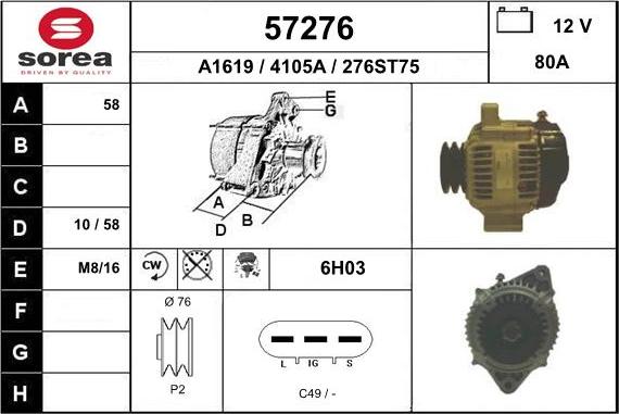 EAI 57276 - Kintamosios srovės generatorius autoreka.lt