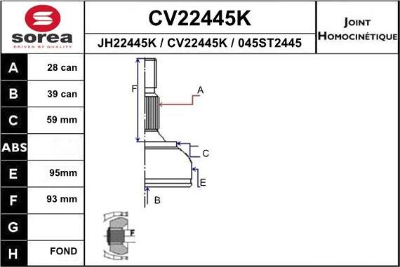 EAI CV22445K - Jungčių komplektas, kardaninis velenas autoreka.lt