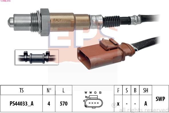 EPS 1.998.315 - Lambda jutiklis autoreka.lt