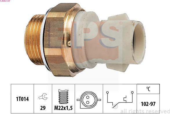 EPS 1.850.137 - Temperatūros jungiklis, radiatoriaus ventiliatorius autoreka.lt