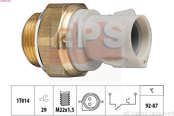 EPS 1.850.129 - Temperatūros jungiklis, radiatoriaus ventiliatorius autoreka.lt