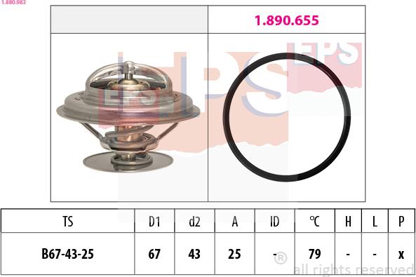 EPS 1.880.983 - Termostatas, aušinimo skystis autoreka.lt