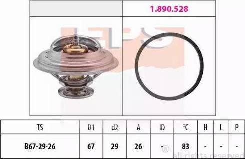 EPS 1.880.526 - Termostatas, aušinimo skystis autoreka.lt