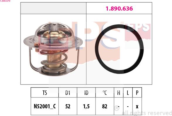 EPS 1.880.679 - Termostatas, aušinimo skystis autoreka.lt