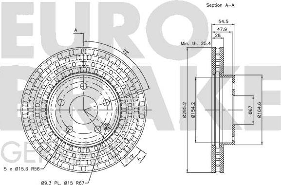 Eurobrake 5815203359 - Stabdžių diskas autoreka.lt