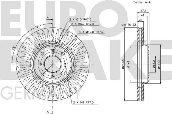 Eurobrake 5815202625 - Stabdžių diskas autoreka.lt