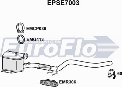 EuroFlo EPSE7003 - Suodžių / kietųjų dalelių filtras, išmetimo sistema autoreka.lt