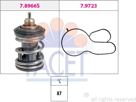 FACET 7.8966 - Termostatas, aušinimo skystis autoreka.lt