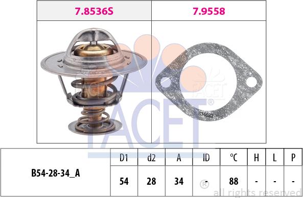 FACET 7.8536 - Termostatas, aušinimo skystis autoreka.lt