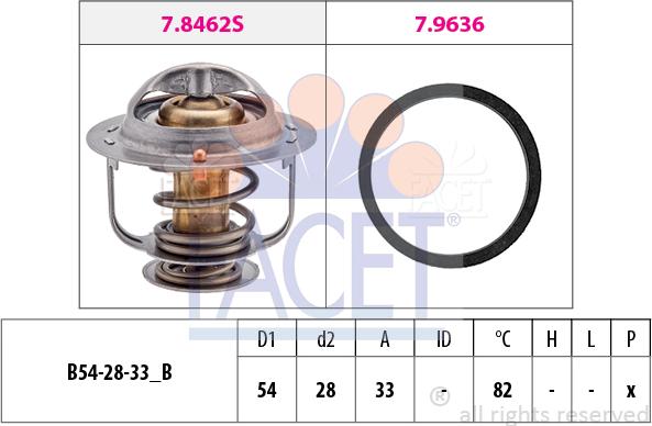 FACET 7.8645 - Termostatas, aušinimo skystis autoreka.lt