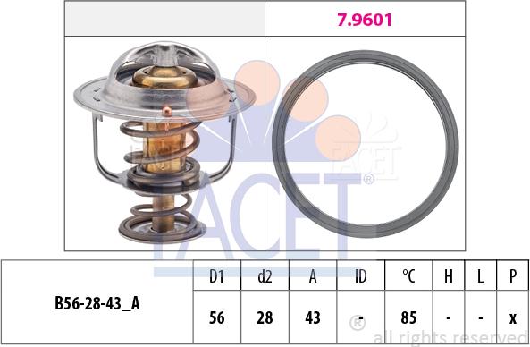 FACET 7.8398 - Termostatas, aušinimo skystis autoreka.lt