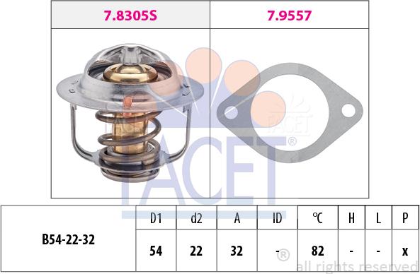 FACET 7.8305 - Termostatas, aušinimo skystis autoreka.lt