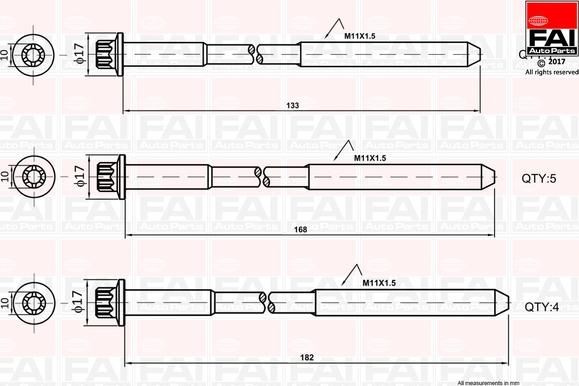 FAI AutoParts B1058 - Varžtų kompl., cil. galvutės varžtai autoreka.lt