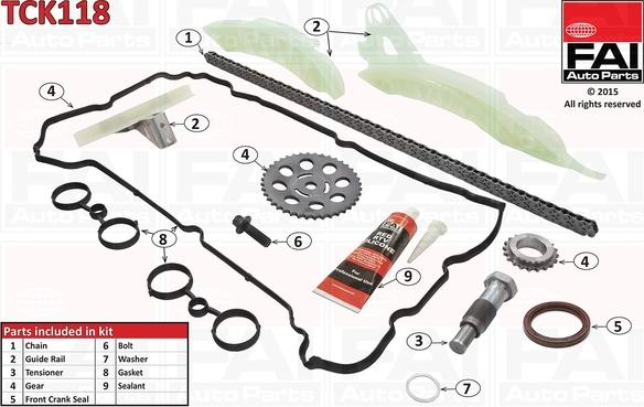 FAI AutoParts TCK118 - Pavaros grandinės komplektas autoreka.lt