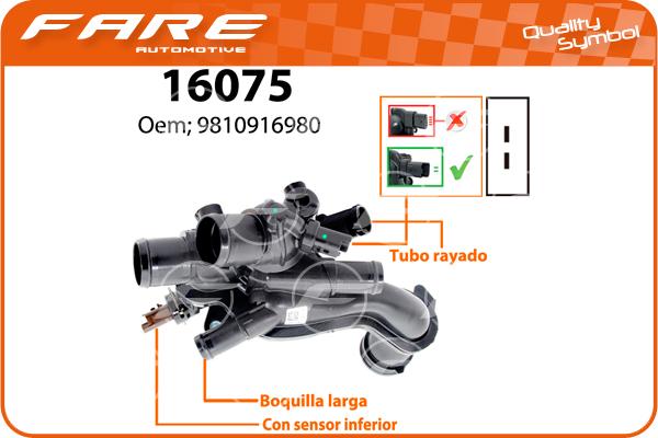 FARE SA 16075 - Termostatas, aušinimo skystis autoreka.lt