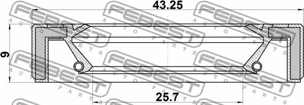 Febest 95GAY-27430909L - Veleno sandariklis, skirstomasis velenas autoreka.lt