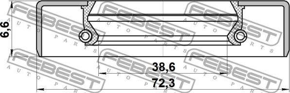 Febest 95GDY-40720707X - Sandariklis, kardaninis velenas autoreka.lt