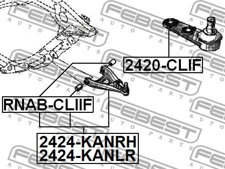 Febest 2424-KANLH - Vikšro valdymo svirtis autoreka.lt