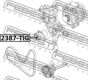 Febest 2387-TIG - Kreipiantysis skriemulys, V formos rumbuotas diržas autoreka.lt