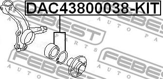 Febest DAC43800038-KIT - Rato guolio komplektas autoreka.lt