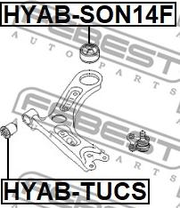 Febest HYAB-SON14F - Valdymo svirties / išilginių svirčių įvorė autoreka.lt