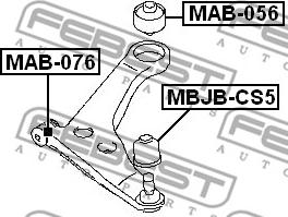 Febest MAB-076 - Valdymo svirties / išilginių svirčių įvorė autoreka.lt