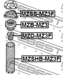 Febest MZSS-MZ3F - Pakabos statramsčio atraminis guolis autoreka.lt