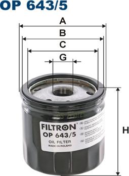 Filtron OP643/5 - Alyvos filtras autoreka.lt
