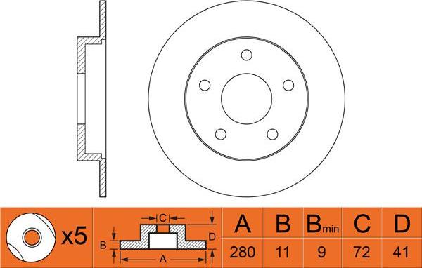 Blue Print ADM54384 - Stabdžių diskas autoreka.lt