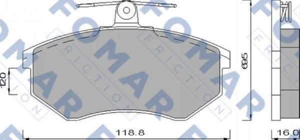 FOMAR Friction FO 488481 - Stabdžių trinkelių rinkinys, diskinis stabdys autoreka.lt