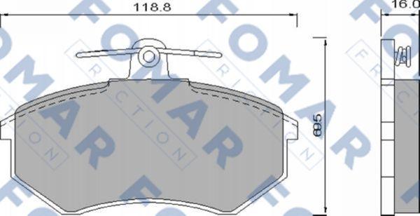 FOMAR Friction FO 433281 - Stabdžių trinkelių rinkinys, diskinis stabdys autoreka.lt