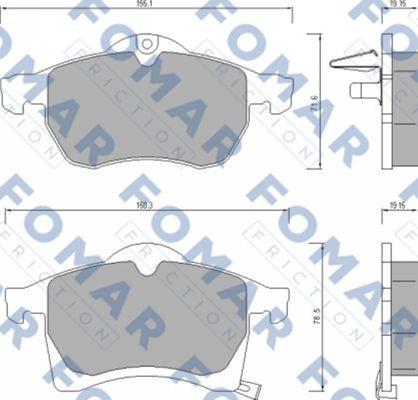 FOMAR Friction FO 666681 - Stabdžių trinkelių rinkinys, diskinis stabdys autoreka.lt