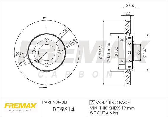 FREMAX BD-9614 - Stabdžių diskas autoreka.lt