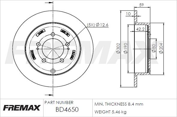 FREMAX BD-4650 - Stabdžių diskas autoreka.lt