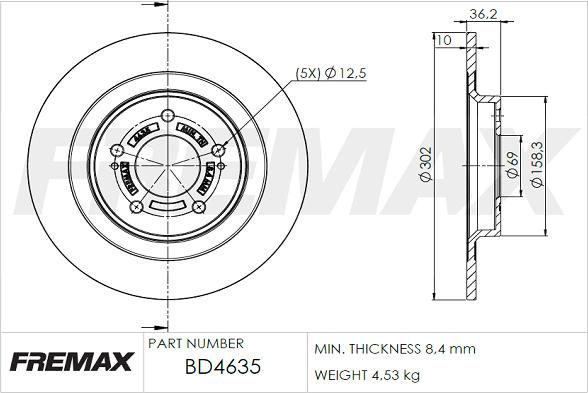 FREMAX BD-4635 - Stabdžių diskas autoreka.lt