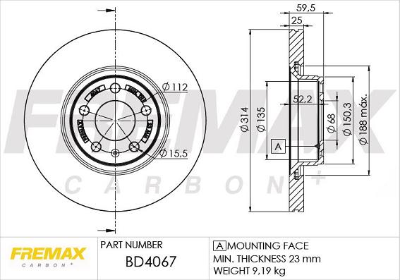 FREMAX BD-4067 - Stabdžių diskas autoreka.lt
