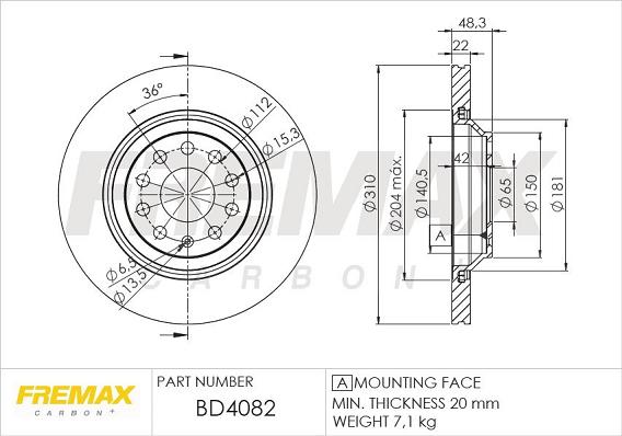 FREMAX BD-4082 - Stabdžių diskas autoreka.lt