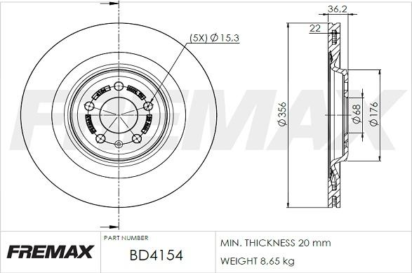 FREMAX BD-4154 - Stabdžių diskas autoreka.lt