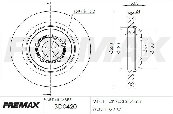 FREMAX BD-0420 - Stabdžių diskas autoreka.lt