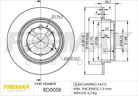 FREMAX BD-0058 - Stabdžių diskas autoreka.lt