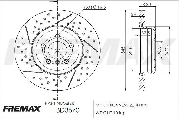 FREMAX BD-3570 - Stabdžių diskas autoreka.lt