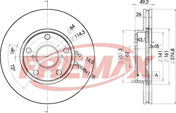 FREMAX BD-2878 - Stabdžių diskas autoreka.lt