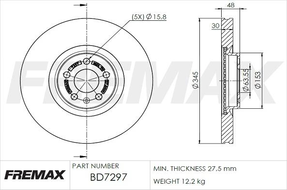 FREMAX BD-7297 - Stabdžių diskas autoreka.lt