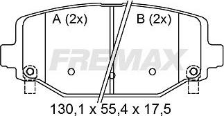 FREMAX FBP-1875 - Stabdžių trinkelių rinkinys, diskinis stabdys autoreka.lt