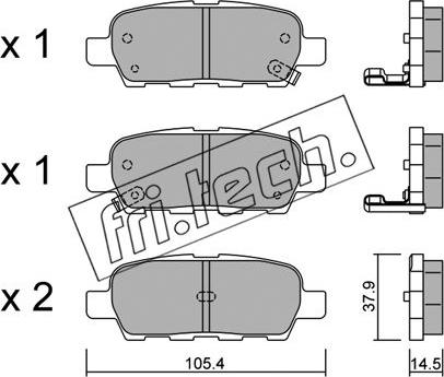 Fri.Tech. 628.0 - Stabdžių trinkelių rinkinys, diskinis stabdys autoreka.lt