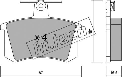 Fri.Tech. 050.0 - Stabdžių trinkelių rinkinys, diskinis stabdys autoreka.lt