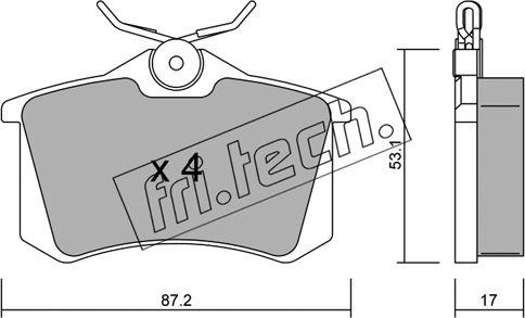 Fri.Tech. 102.1 - Stabdžių trinkelių rinkinys, diskinis stabdys autoreka.lt