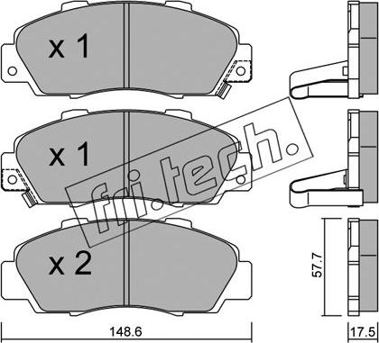 Fri.Tech. 307.0 - Stabdžių trinkelių rinkinys, diskinis stabdys autoreka.lt