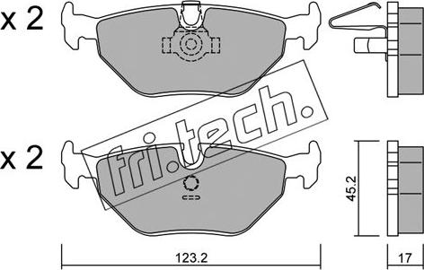 Fri.Tech. 219.0 - Stabdžių trinkelių rinkinys, diskinis stabdys autoreka.lt